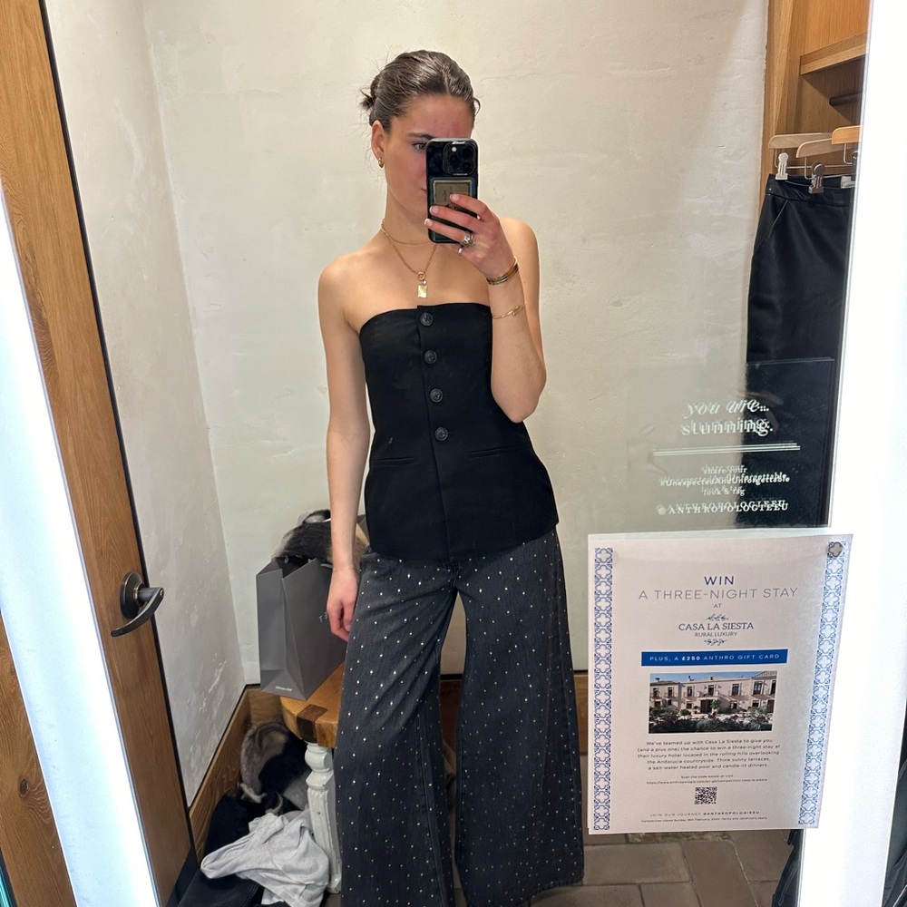 Aligne Black Strapless Corset Blouse